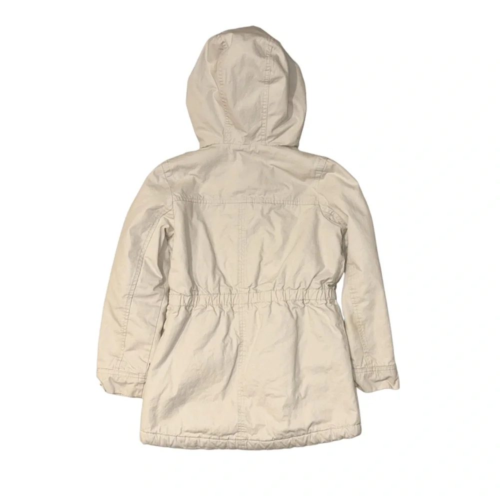 GAP Girl's Cream Full Zip Sherpa Lined Jacket Size Large 10/12